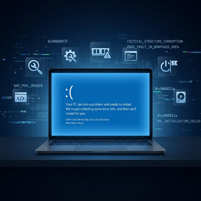 Écran bleu Windows : causes et solutions
